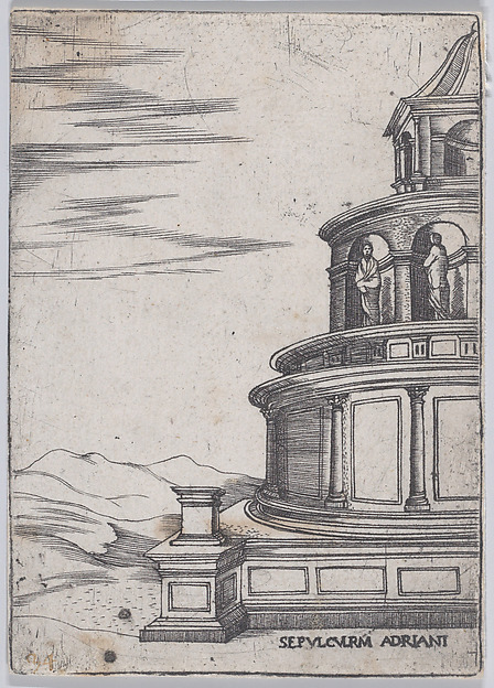 Anonymous, Italian, 16th century, Sepulchrum Adriani, from "Views of Ancient Roman Temples and Arches"