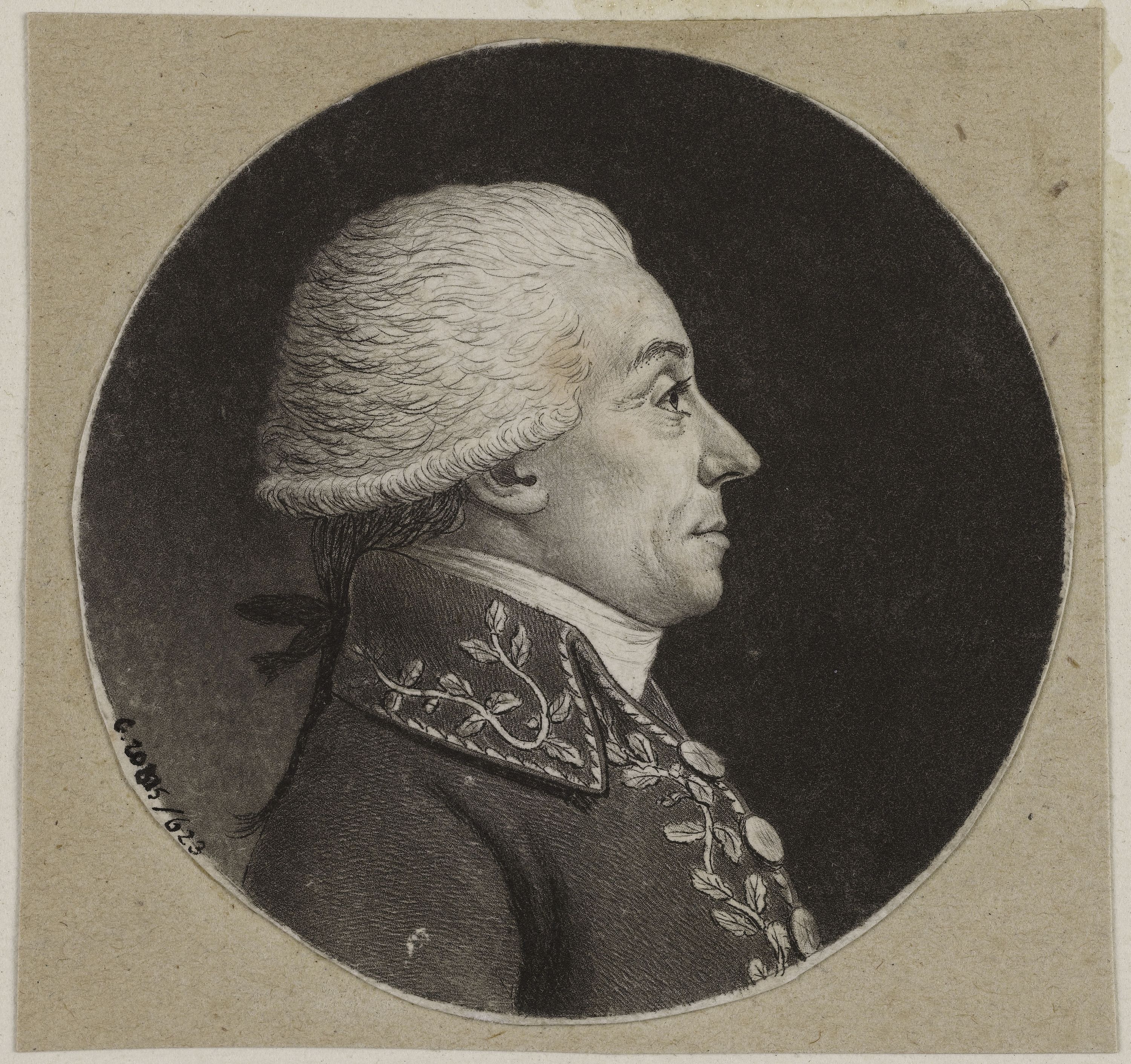 Edmé Quenedey, Portrait d'un homme, fin XVIIIème siècle/début XIXème siècle