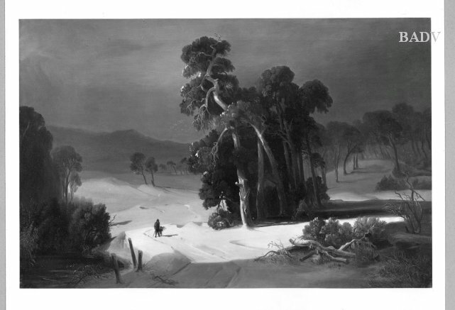 Carl Blechen, Winterlandscape + wanderer