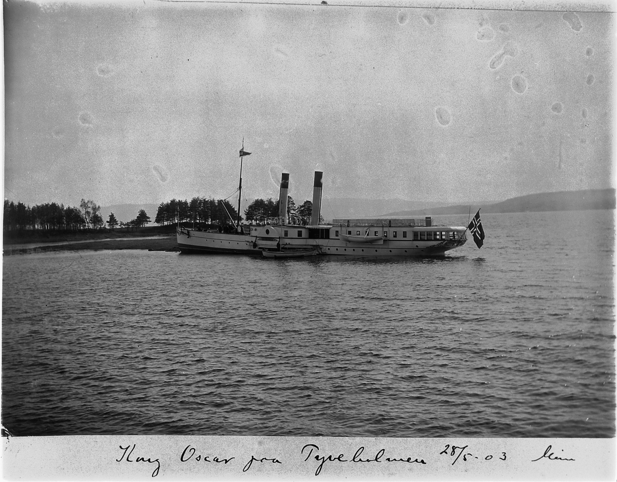 Johan Albert Steen, D/S KONG OSCAR, MJØSBÅT VED TJUVHOLMEN, HAMAR. 28-5-1903.