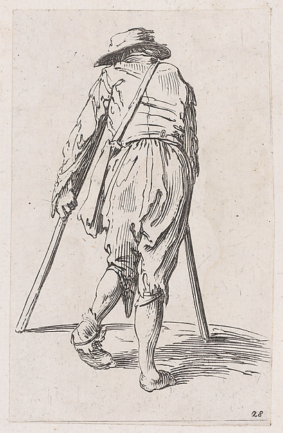 Anonymous, Reverse Copy Le Mendiant aux Béquilles Coiffé d'un Bonnet (The Beggar on Crutches Wearing a Bonnet), from Les Gueux suite appelée aussi Les Mendiants, Les Baroni, ou Les Barons (The Beggars, also called the Barons)