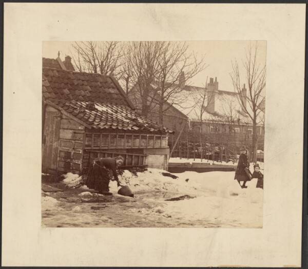 Unknown, [Woman collecting water in snow]