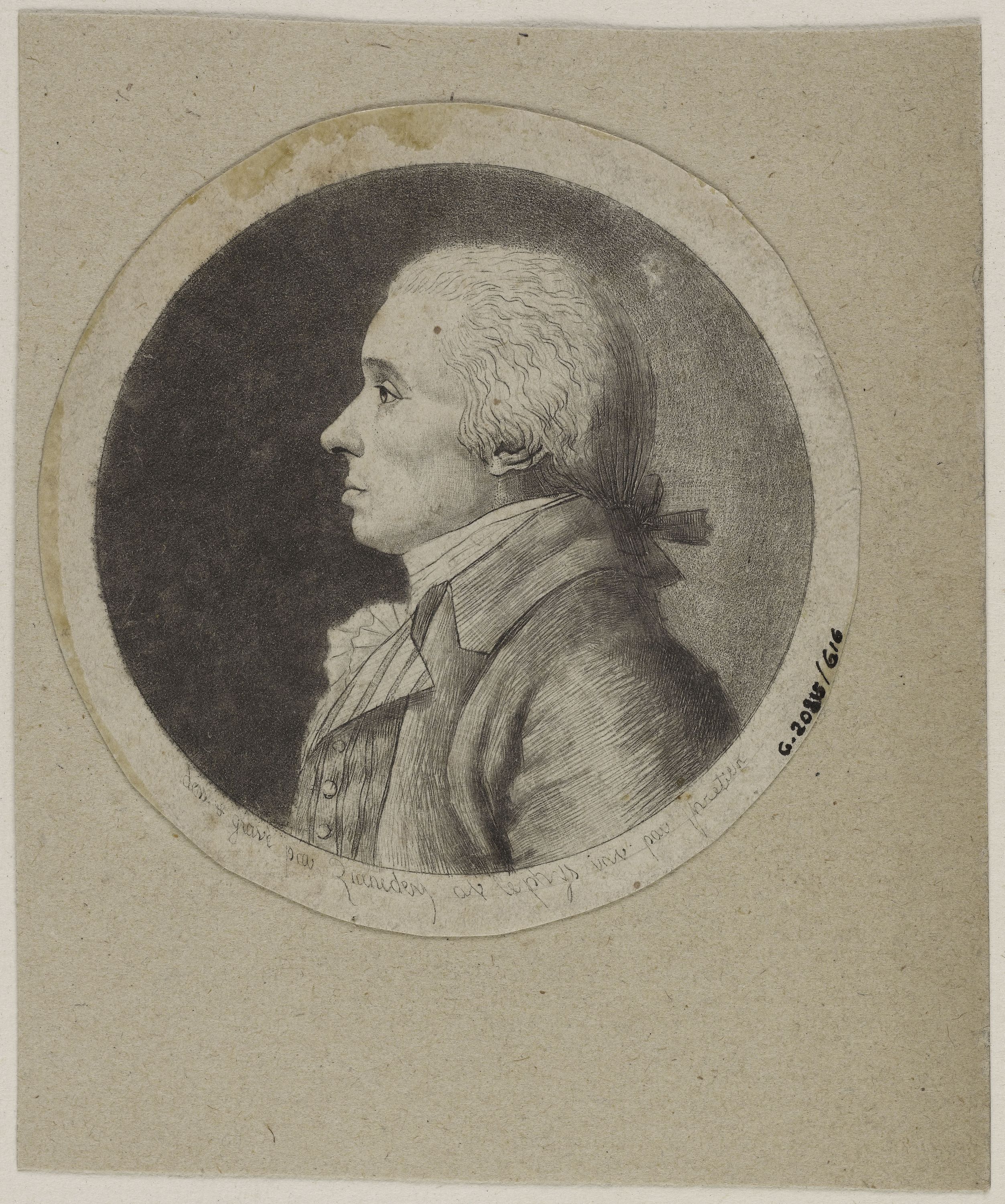 Edmé Quenedey, Portrait d'un homme, fin XVIIIème siècle/début XIXème siècle