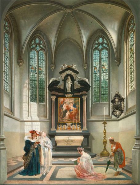 Philippe Jacques Van Brée, Visit to theTomb of Peter Paul Rubens at the Saint James' Church in Antwerp