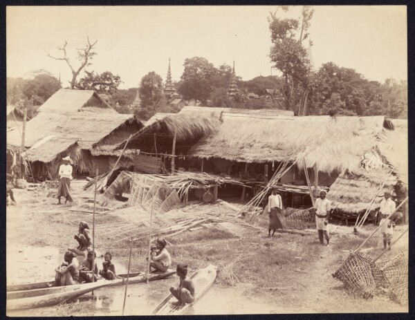 Felice Beato, [Native Village along the Irrawaddy River]