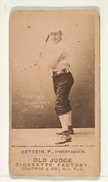 Goodwin & Company, Getzein, Pitcher, Indianapolis, from the Old Judge series (N172) for Old Judge Cigarettes
