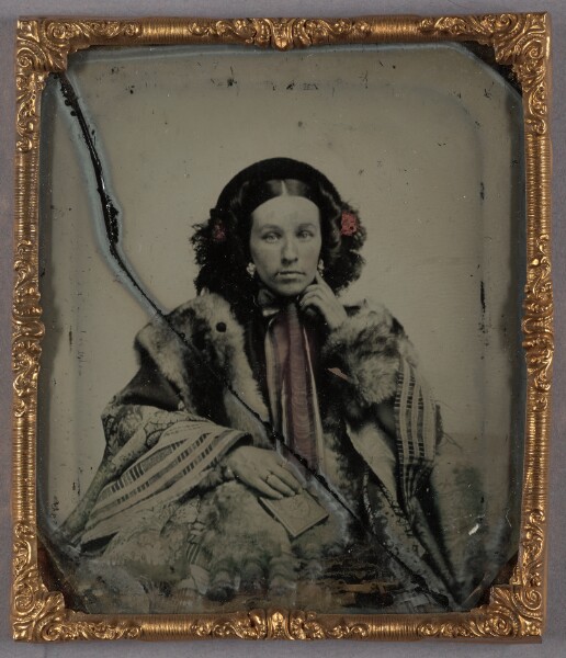 Unknown, [Portrait of a Seated Woman in Bonnet]