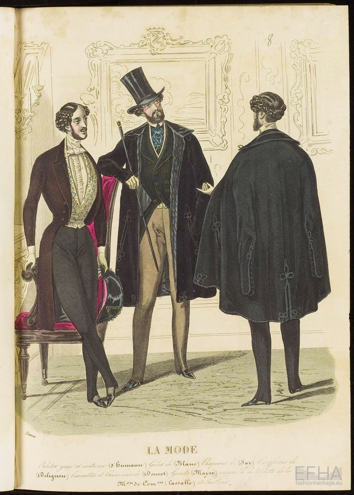 Unknown artist, Modeprent (in kleur) uit 'La mode : album des salons' 1842-01-06