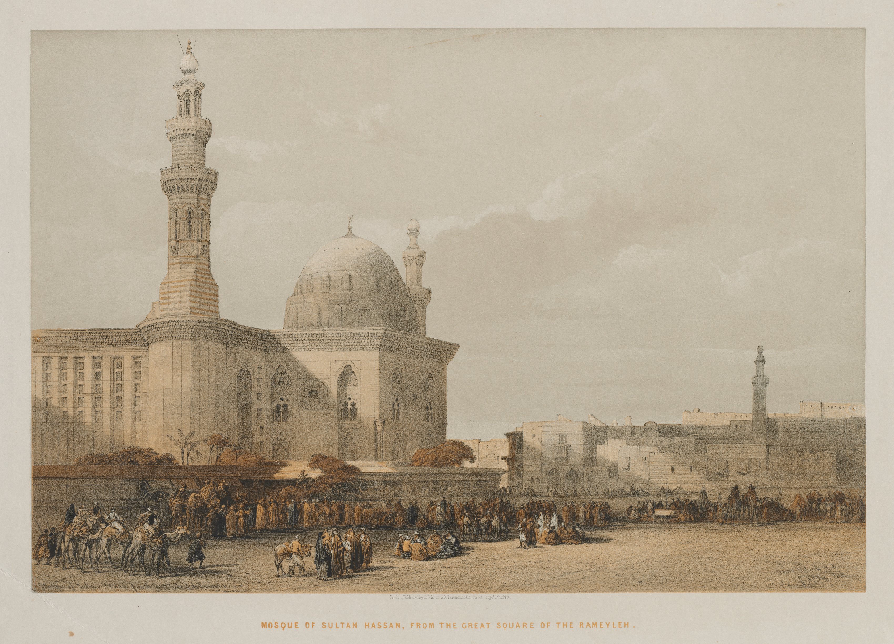 Louis Haghe, Egypt and Nubia, Volume III: Mosque of Sultan Hassan, from the Great Square of the Rameyleh