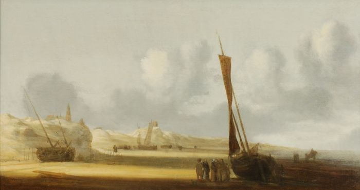 Simon de Vlieger, Ships at the Beach at Scheveningen