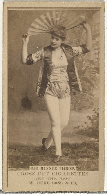 W. Duke, Sons & Co., Card Number 646, Minnie Thorp, from the Actors and Actresses series (N145-3) issued by Duke Sons & Co. to promote Cross Cut Cigarettes