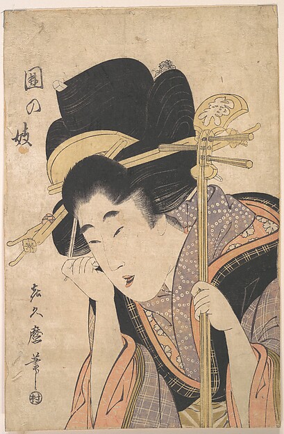 Kitagawa Kikumaro, A Geisha with a Shamisen