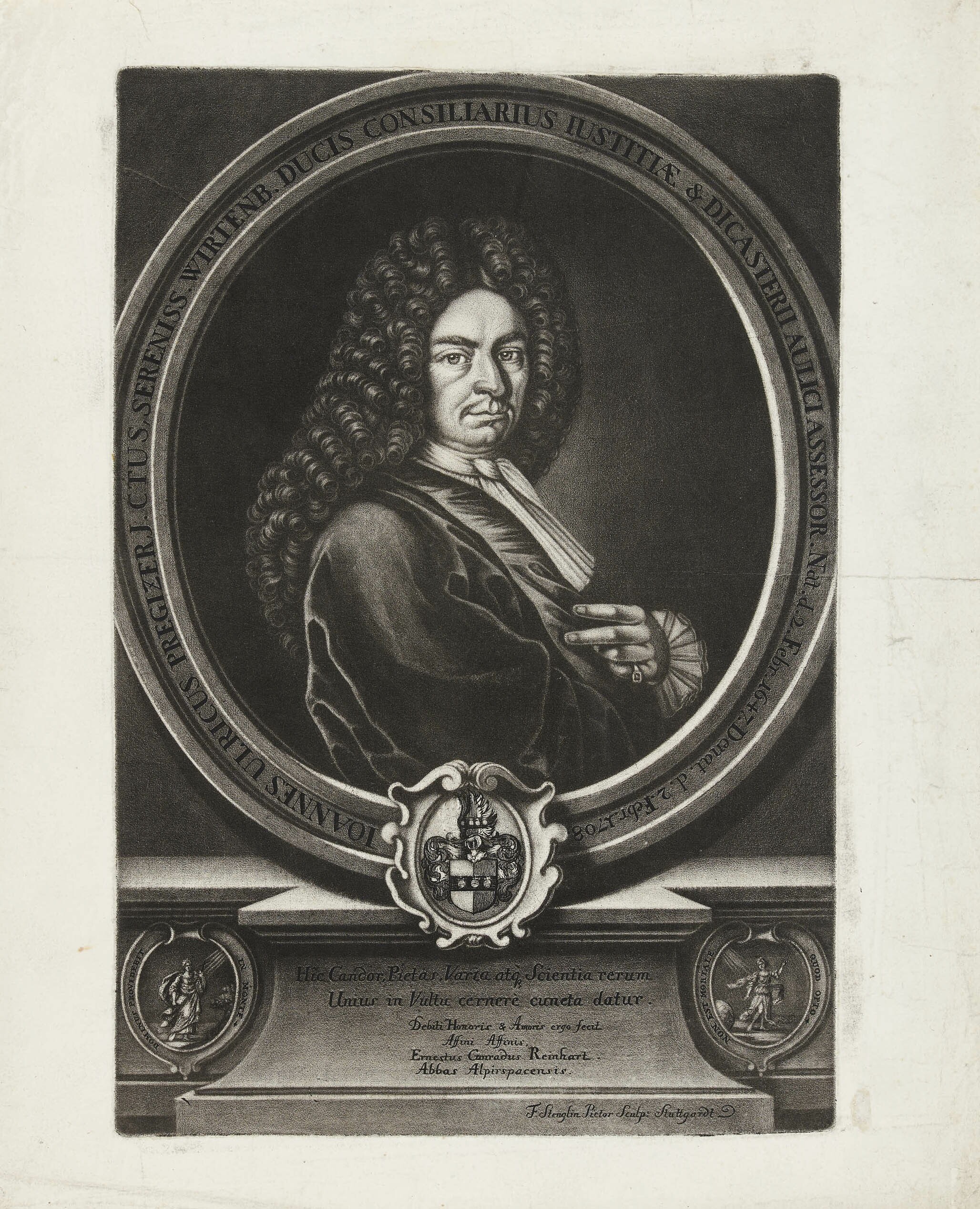 Ferdinand Stenglin (Maler), Bildnis Johann Ulrich Pregizer