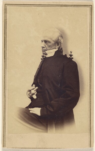 Unknown, [Unidentified balding elderly man seated, holding a pince-nez]