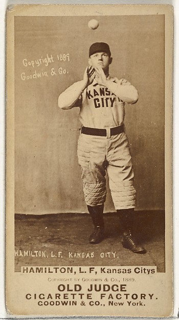 Goodwin & Company, William Robert "Sliding Billy" Hamilton, Left Field, Kansas City Cowboys, from the Old Judge series (N172) for Old Judge Cigarettes
