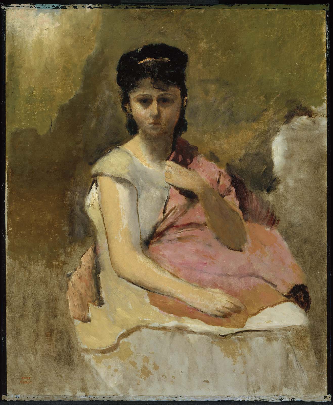 Jean-Baptiste Camille Corot, Woman with a Pink Shawl