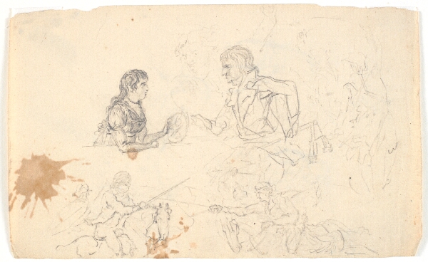 Gerhard Ludvig Lahde, Arveprins Frederik med arveprinsen (Chr. VIII) og skitser af ryttere og figurer