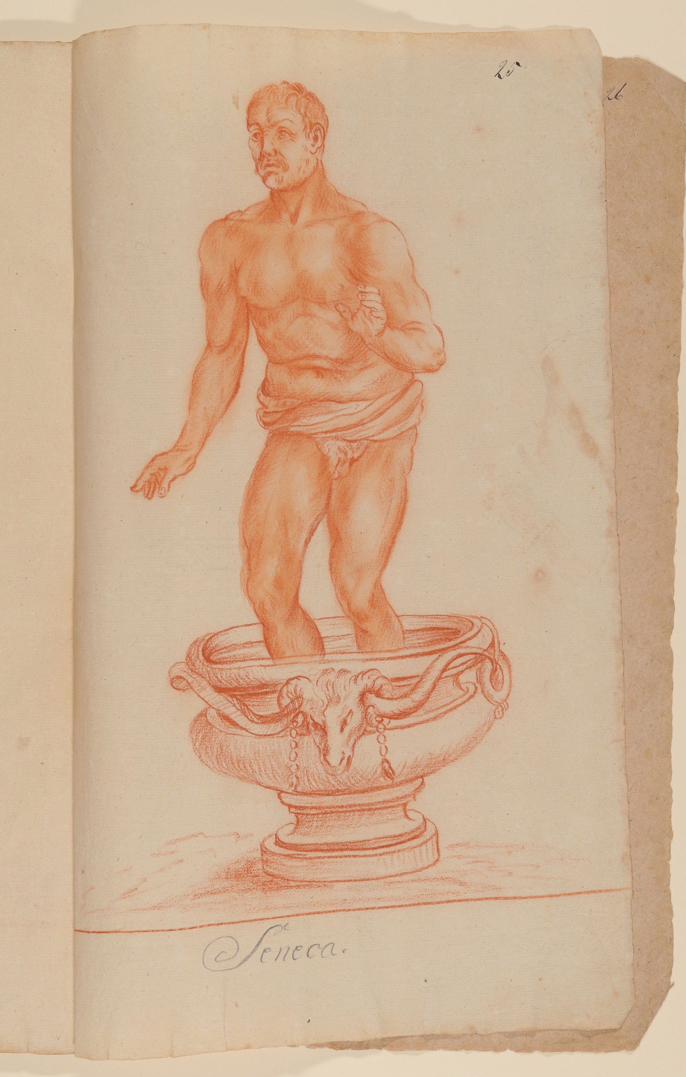 Francois Perrier (Maler), Sterbender Seneca [nach Tafel 14 von François Perriers "Icones et Segmenta Nobilium Signorum et Statuarum..." (1638)]
