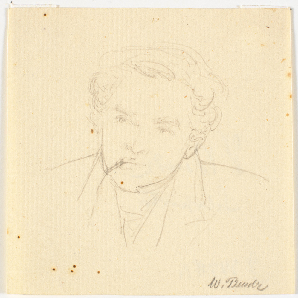 Wilhelm Bendz, Selvportræt med pibe