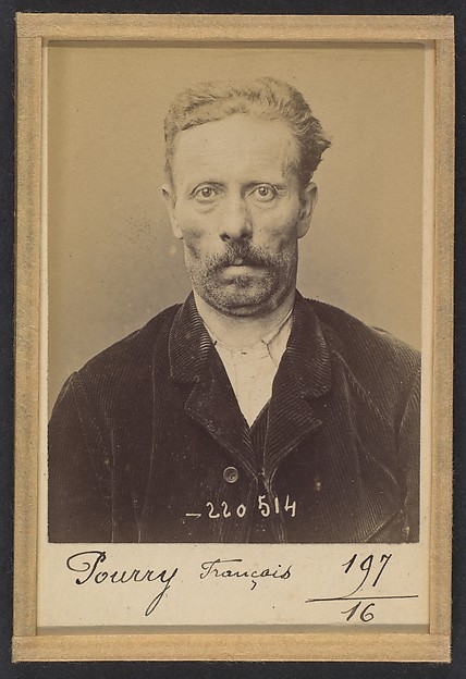 Alphonse Bertillon, Pourry. François, Nicolas. 58 ans, né à Ars-sur-Moselle (Alsace-Lorraine). Ajusteur. Anarchiste. 3/7/94.