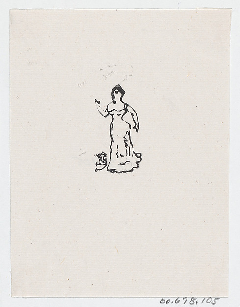 José Guadalupe Posada, A woman in an evening gown raising her right hand