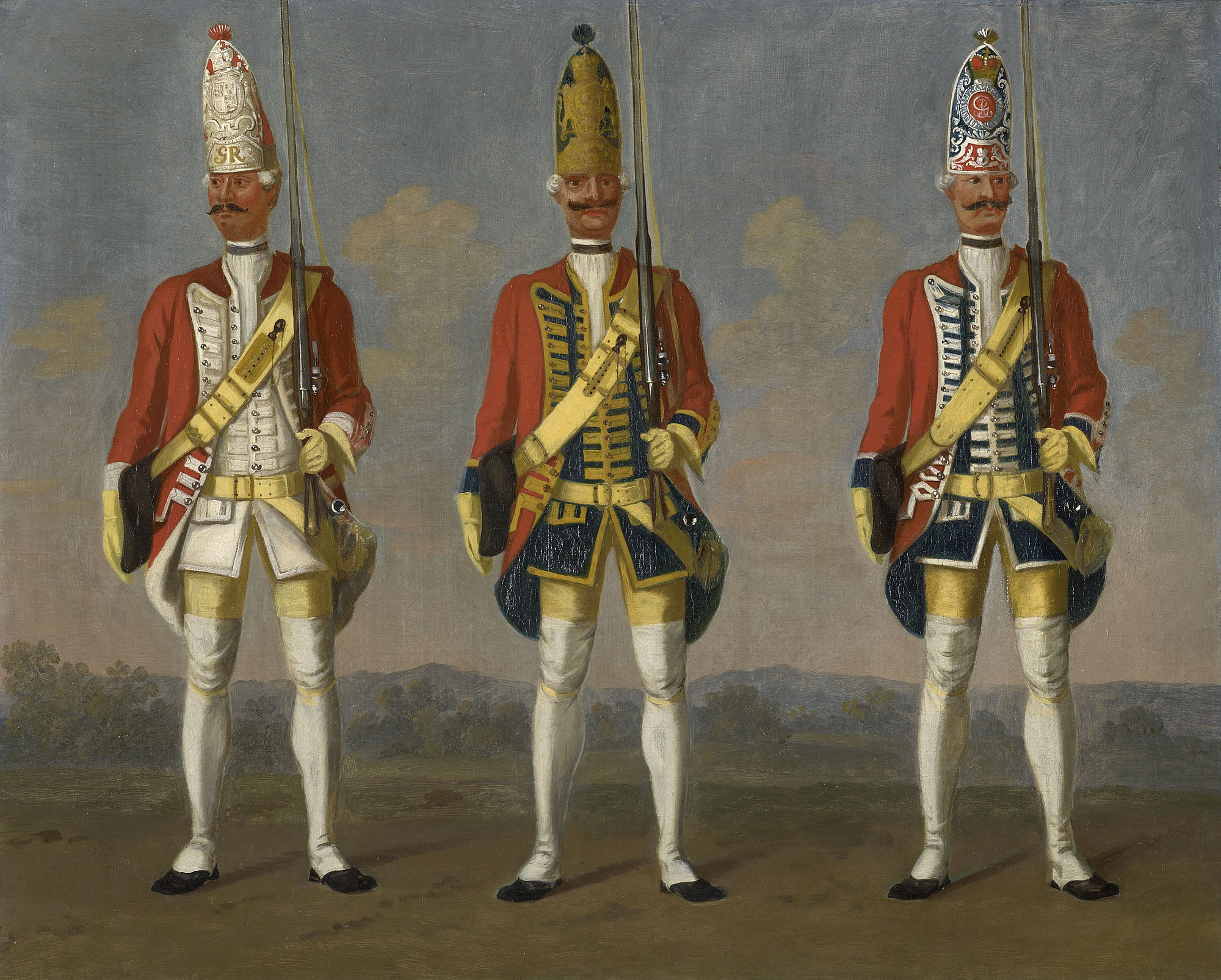 David Morier, Grenadiers, Infantry Regiments 8B "Block", 1A "Hattorf" and 10A "Hammerstein".
