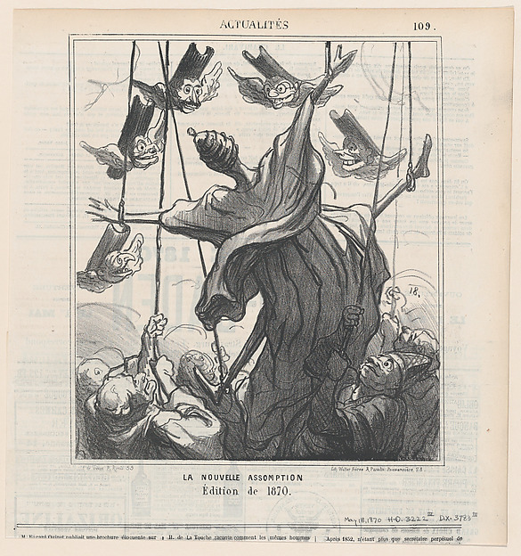 Honoré Daumier, The new assumption, 1870 edition, from 'News of the day,' published in Le Charivari, May 18, 1870