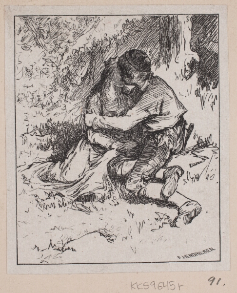 F. Hendriksen, Illustration til "Gjæte Kongens Harer"