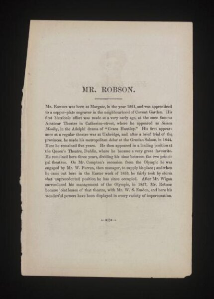 unknown, Mr Robson