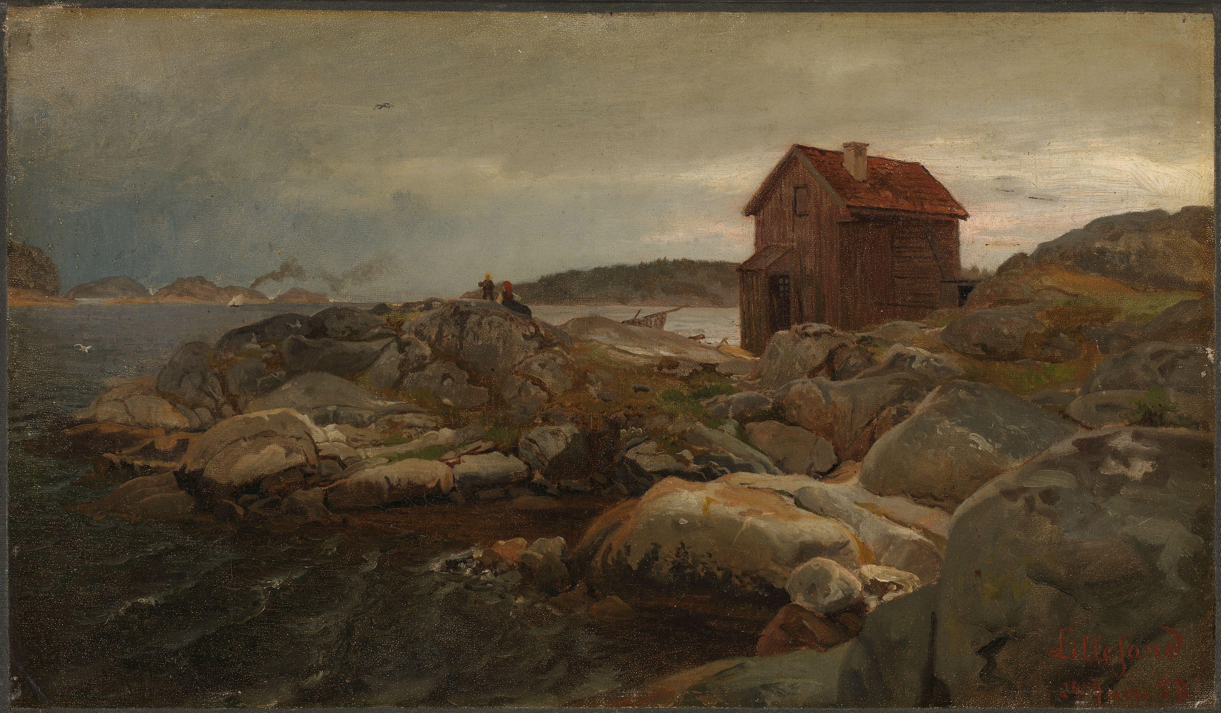 Hans Gude, A Fisherman's Home, Lillesand