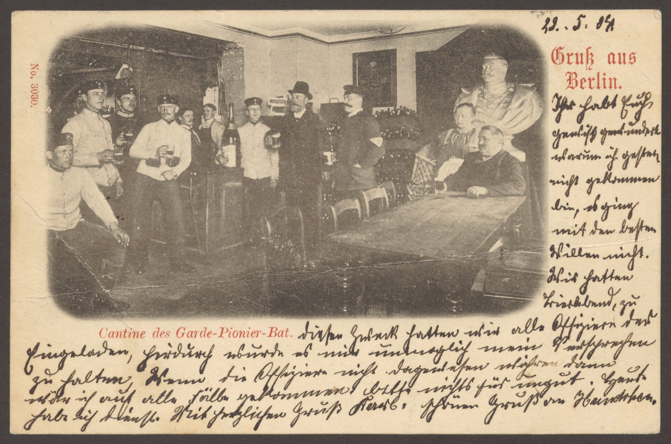Unknown artist, Ansichtskarte "Cantine des Garde-Pionier-Bataillons", Köpenicker Straße 11-12
