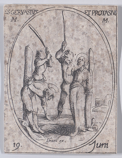 Jacques Callot, S. Gervais et S. Protais, martyrs (St. Gervase and Protase, Martyrs), from "Les Images De Tous Les Saincts et Saintes de L'Année" (Images of All of the Saints and Religious Events of the Year)