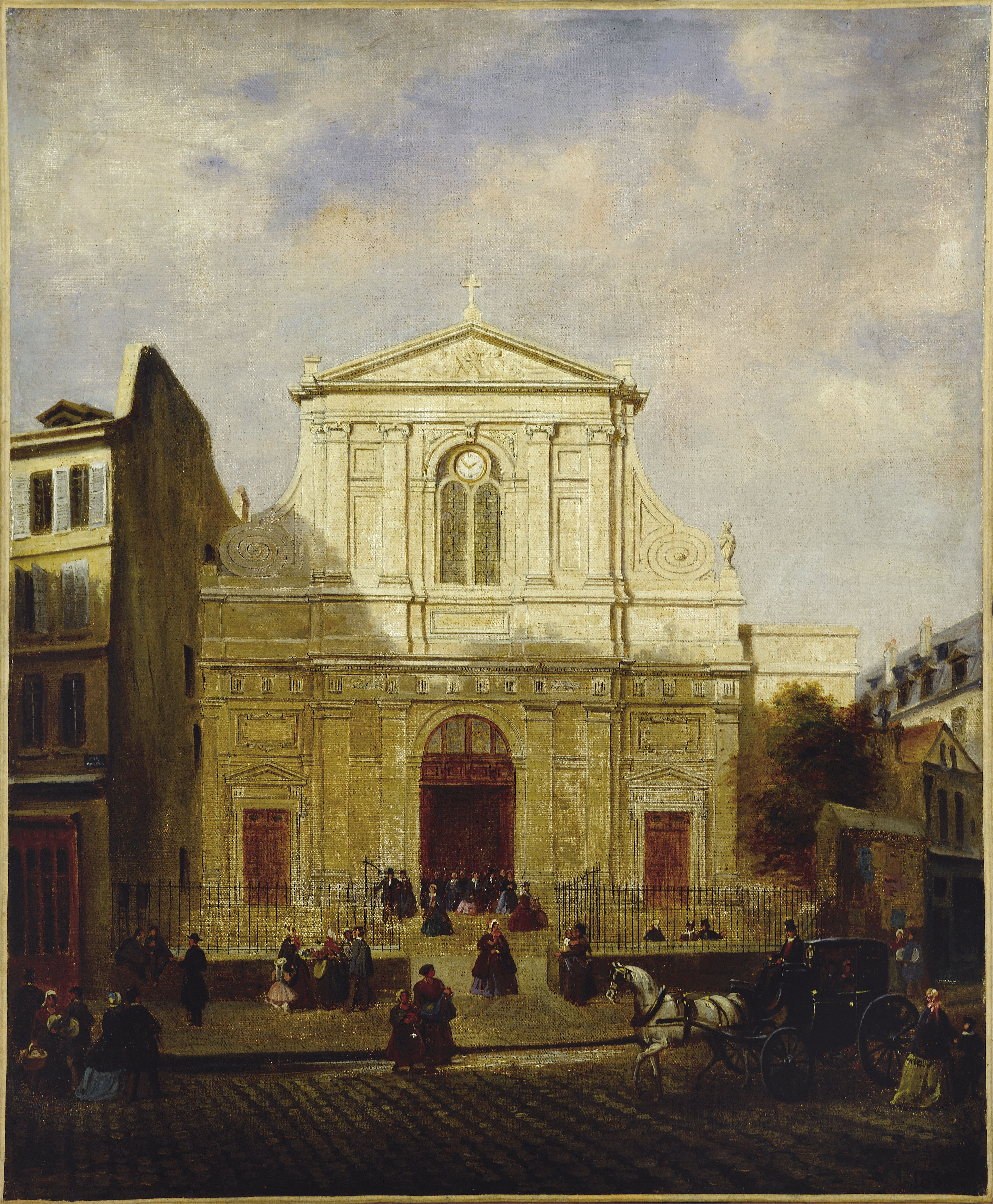 Anonyme, La façade de l'église des Blancs-Manteaux, 1865