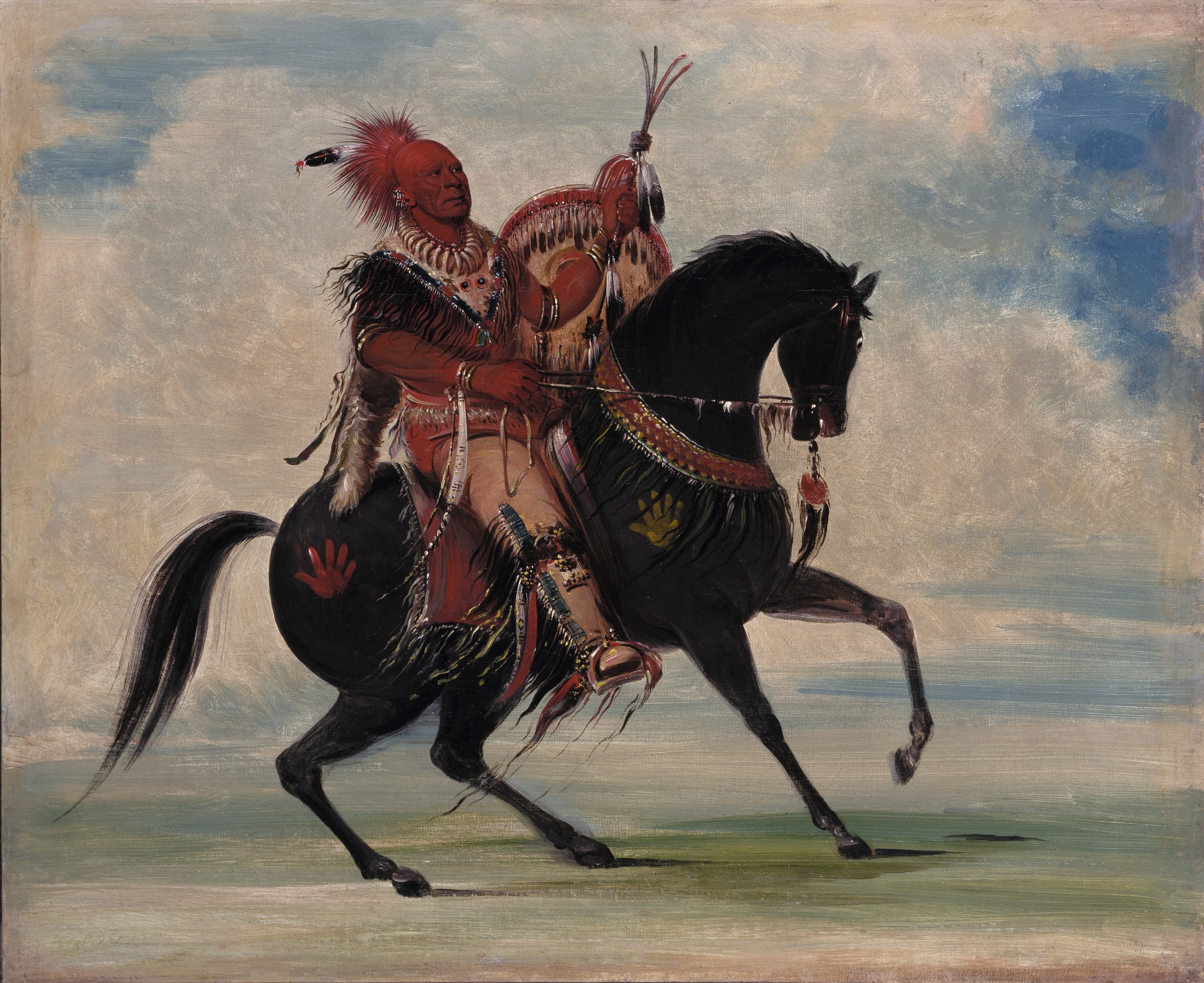 George Catlin, Kee-o-kúk, The Watchful Fox, Chief of the Tribe, on Horseback