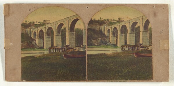 New York Stereoscopic Company, High Bridge, New York. - No. 3. View of the Section from the Lower Banks...Cost, $963,427.80...
