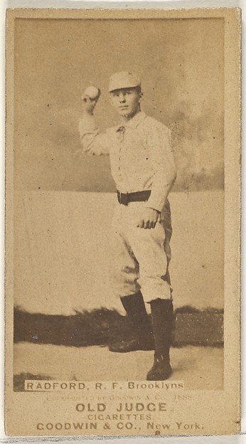 Goodwin & Company, Radford, Right Field, Brooklyn Bridegrooms, from the Old Judge series (N172) for Old Judge Cigarettes