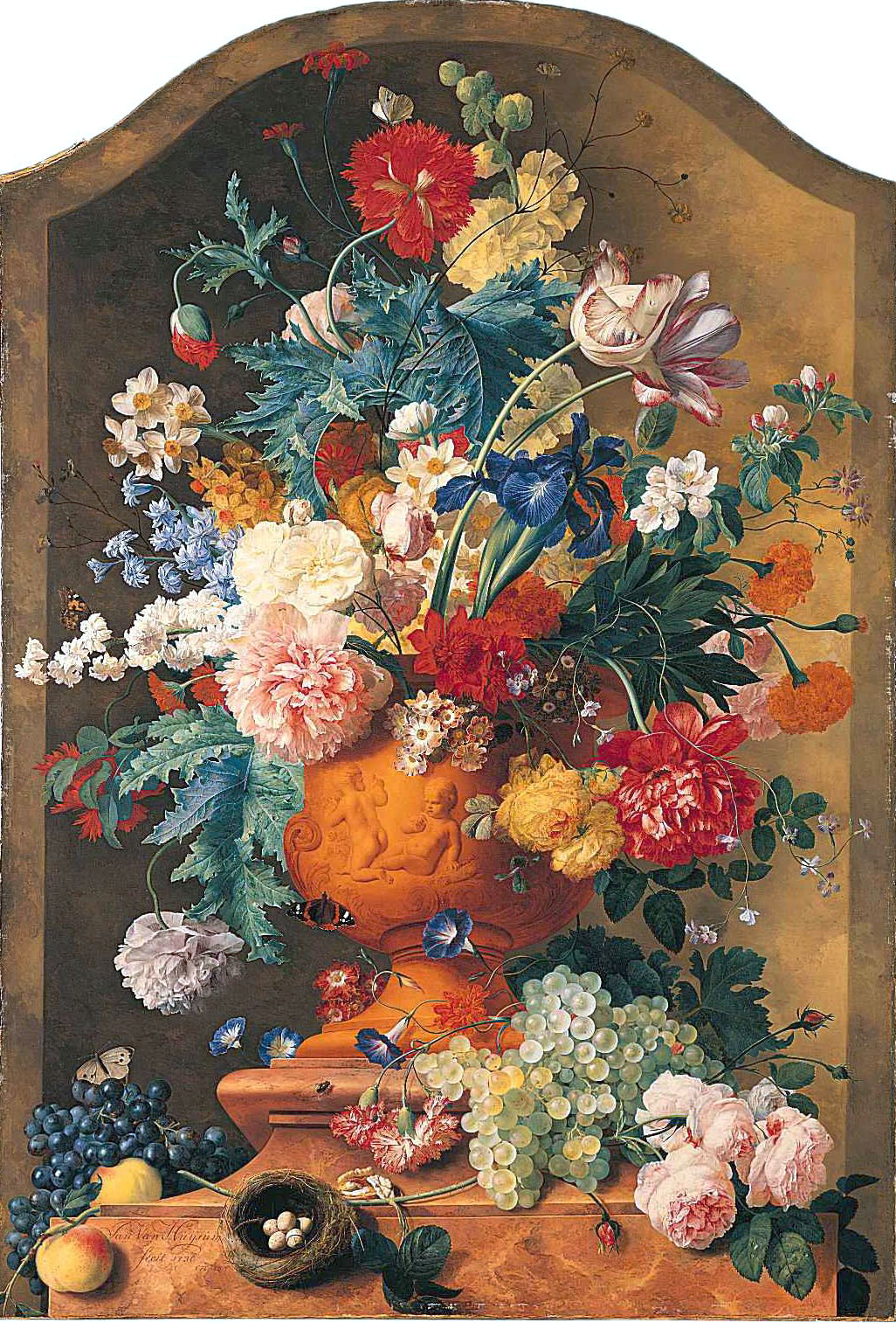 Jan van Huysum, Flowers in a Terracotta Vase