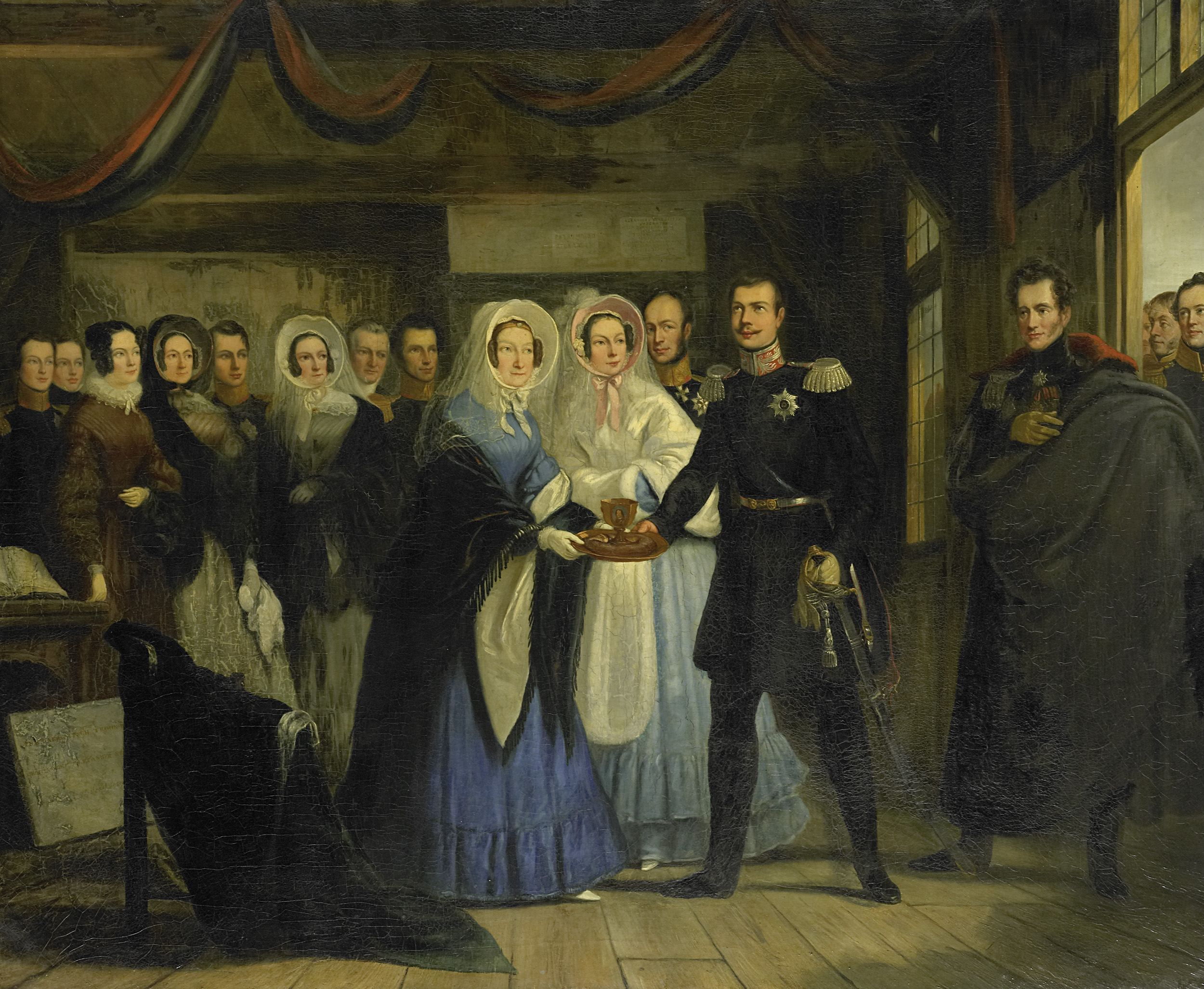 Christiaan Julius Lodewijk Portman, The Princess of Orange Receiving Alexander II (1818-1881), Grand Duke and Heir to the Throne of Russia, in the Czar Peter's House in Zaandam, 17 April 1839