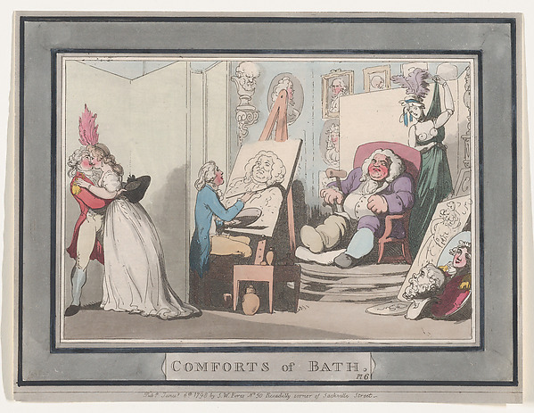 Thomas Rowlandson, Comforts of Bath, Plate 6