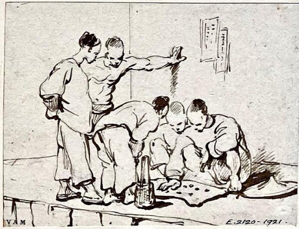 George Chinnery, A group of five Chinese gamblers