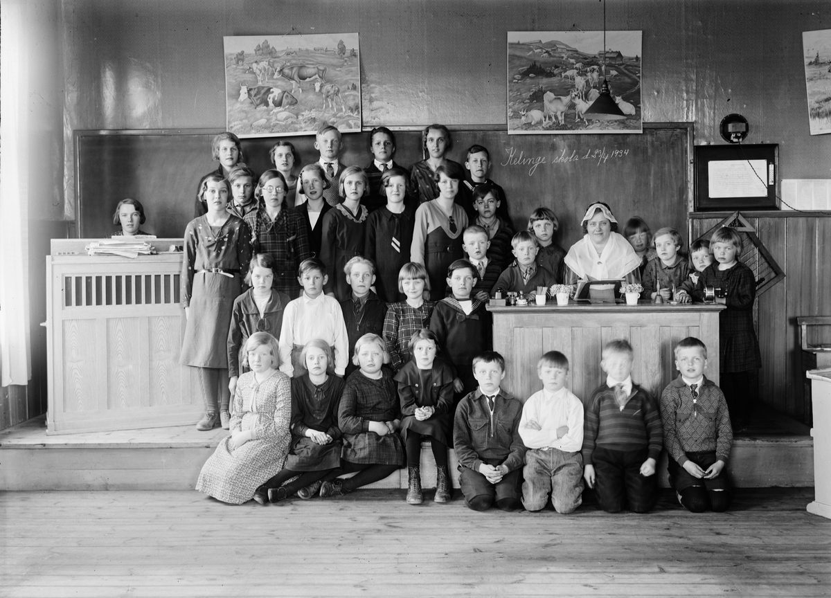 Skötsner-Edhlund, Skolklass i Kelinge skola, Valö, Uppland 1934