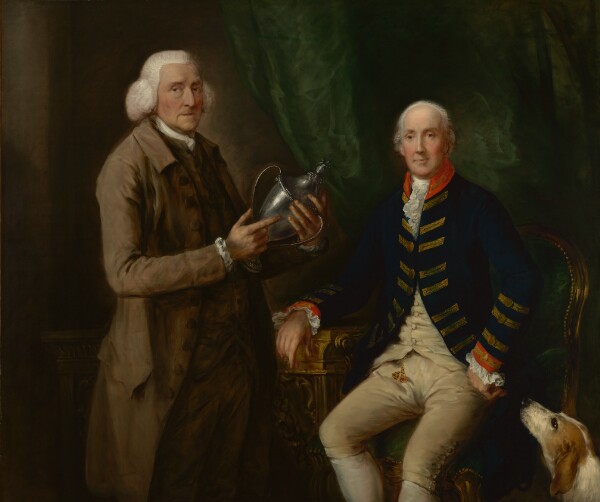 Thomas Gainsborough, Portrait of William Anne Hollis, 4th Earl of Essex, Presenting a Cup to Thomas Clutterbuck of Watford