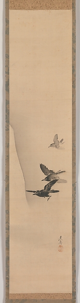 Shibata Zeshin, Three Crows in Flight