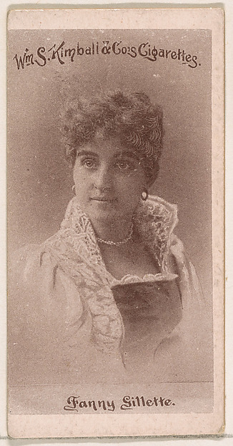 William S. Kimball & Company, Fanny Gillette, from the Actresses series (N190) issued by Wm. S. Kimball & Co.