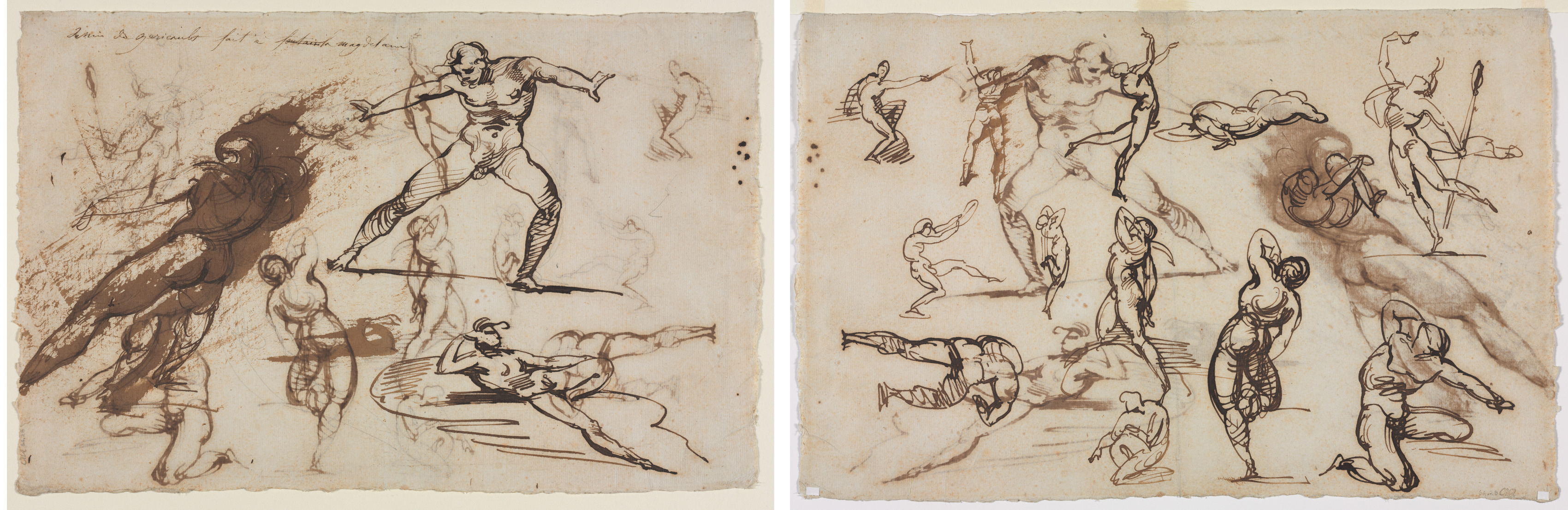 Théodore Géricault, Sheet of Sketches (recto and verso)