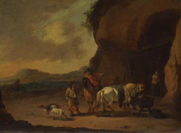 Pieter Bout, Horsemen Halted on a Mountain Pass