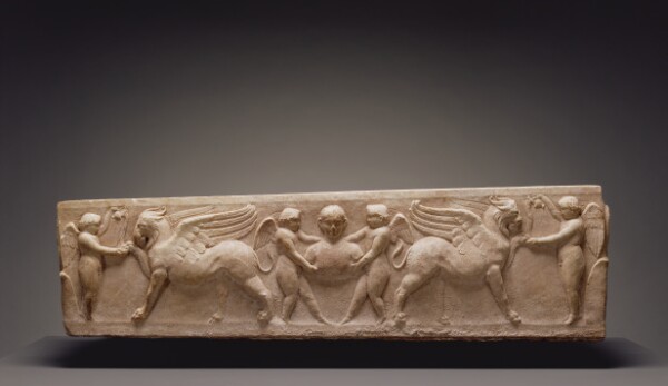 Unknown, Roman Sarcophagus of a Boy with Erotes Feeding Griffins