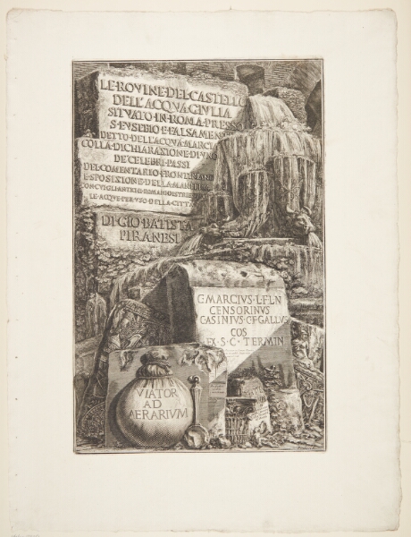 Giovanni Battista Piranesi, Titelblad til Ruinerne af Acqua Giulia-fontænen [...]