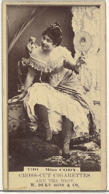 W. Duke, Sons & Co., Card Number 736, Miss Cody, from the Actors and Actresses series (N145-3) issued by Duke Sons & Co. to promote Cross Cut Cigarettes