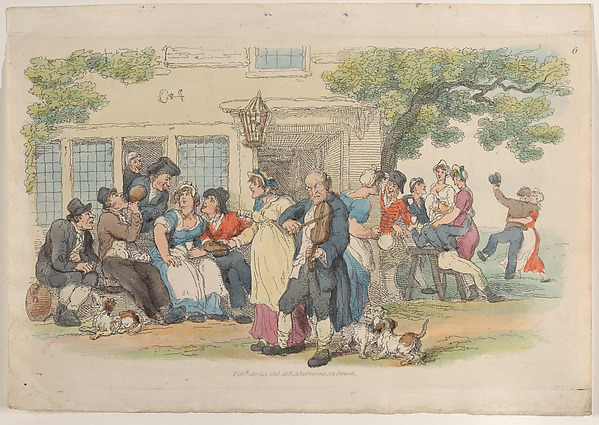 Thomas Rowlandson, Plate 6: The Ale-House Door, from "World in Miniature"
